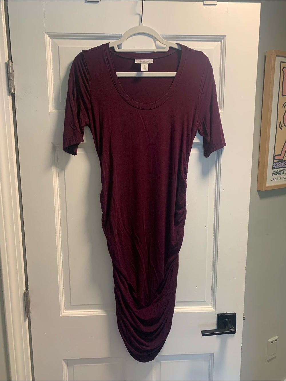 Motherhood Maternity Burgundy Scoop Neck Dress S